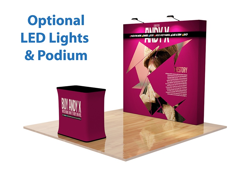 8ft or 10ft Straight Velcro Fabric Display